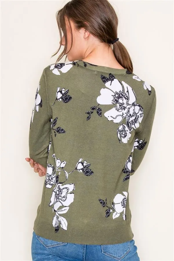 Forget The Rest Floral Sweater Top