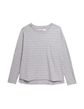 Frank & Eileen - Oversized Continuous Sleeve Sweatshirt in gmas grym   archie blue melange stripe