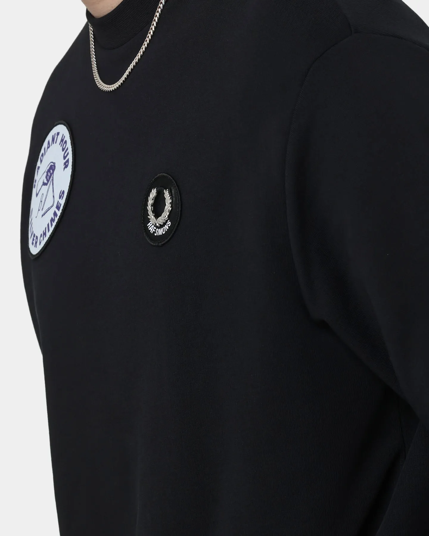 Fred Perry X Raf Simons Patched Sweatshirt Black