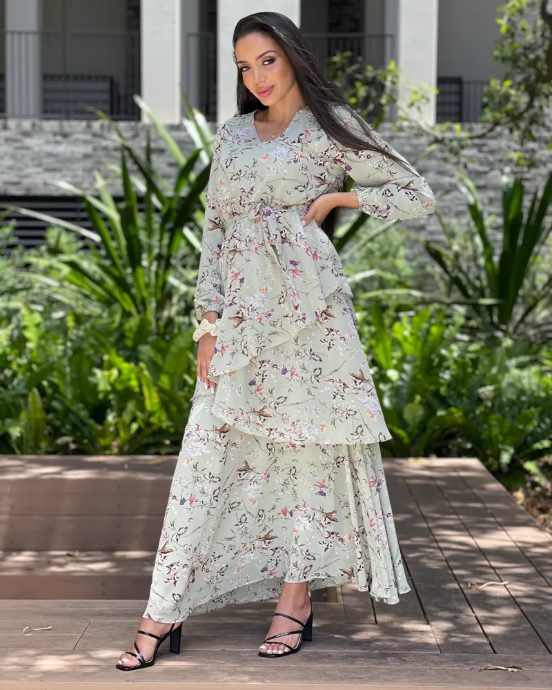 Gloria Floral Tier Dress