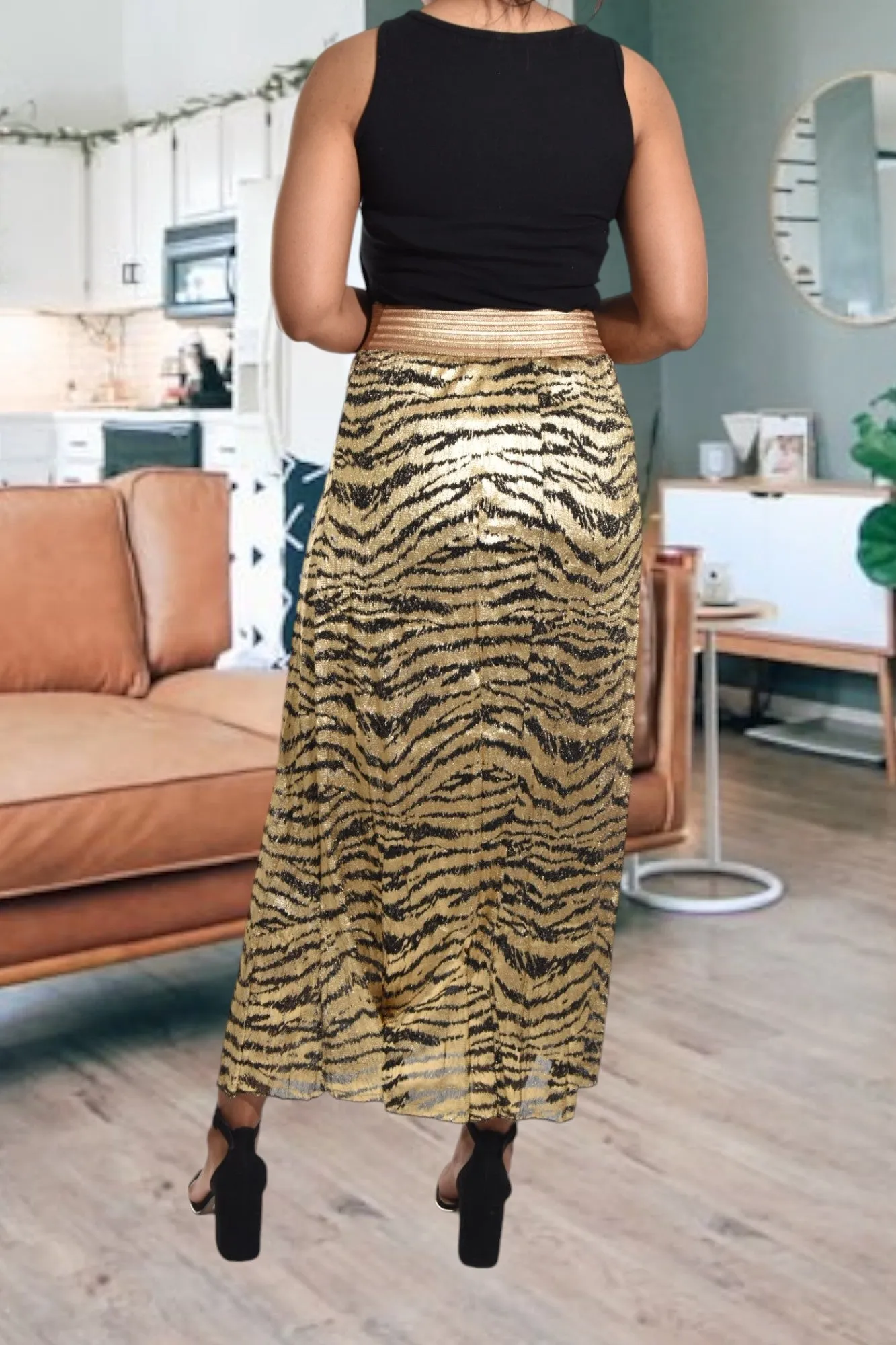 Gold And Black Skirt