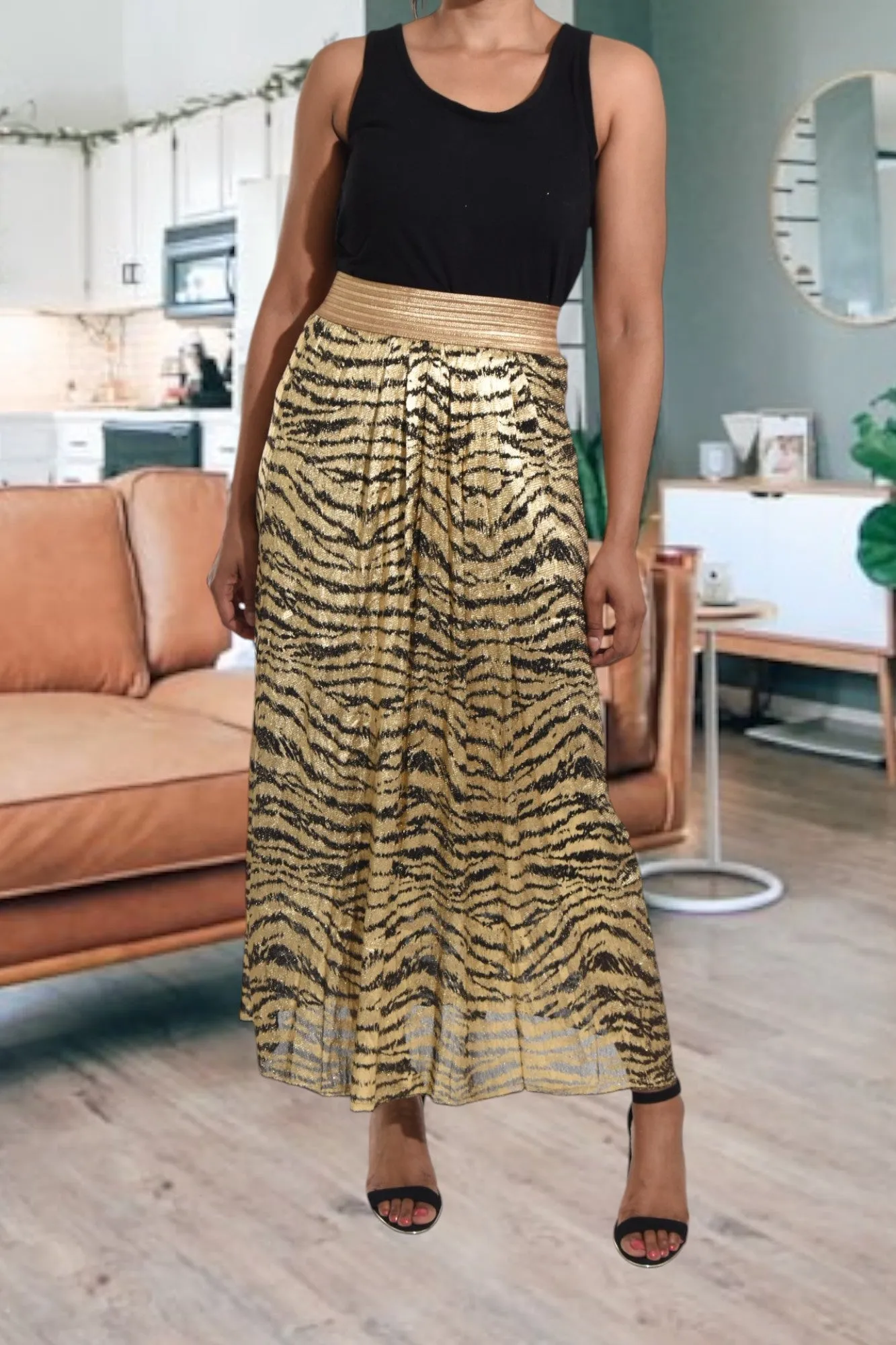 Gold And Black Skirt