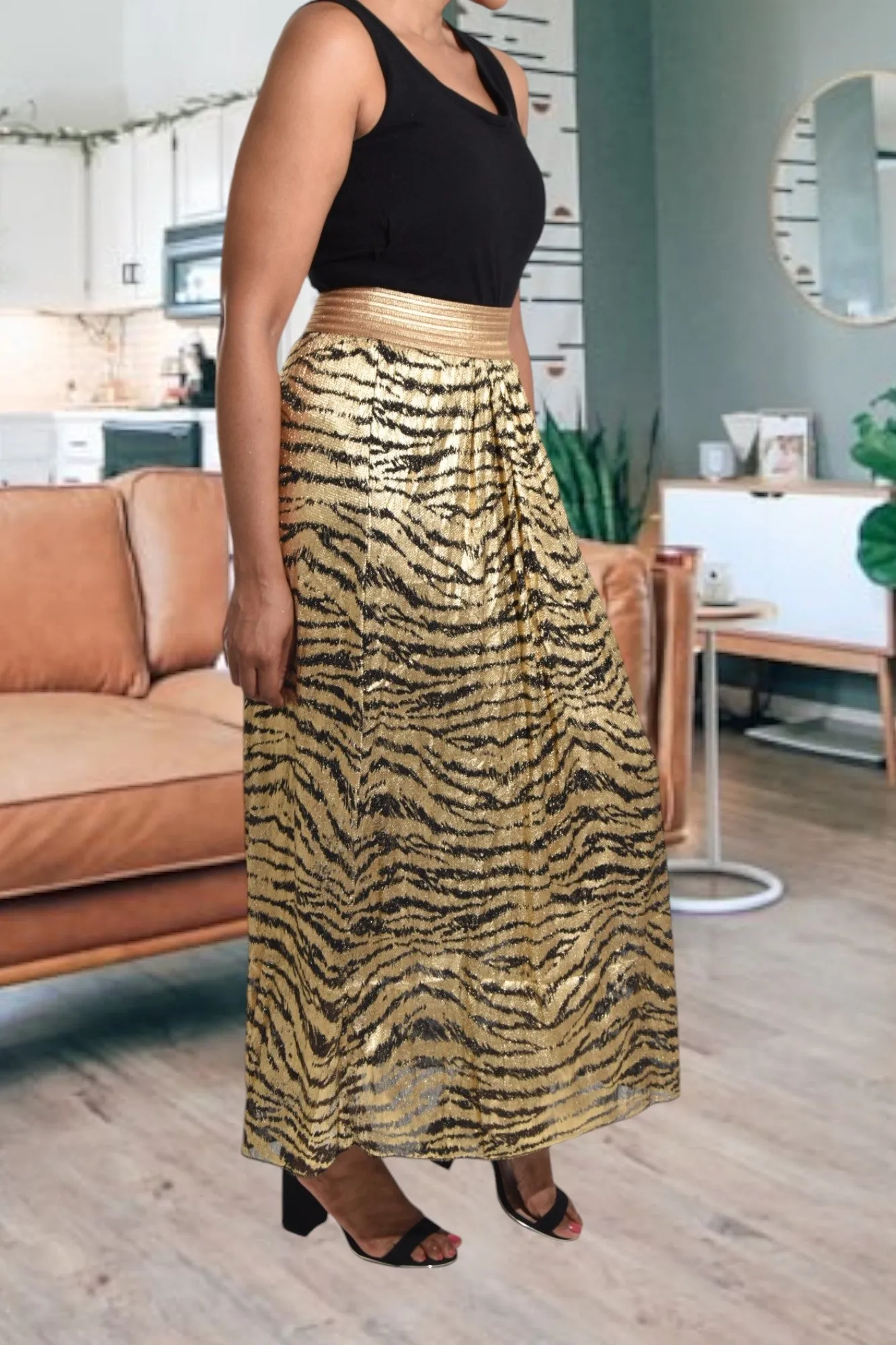 Gold And Black Skirt