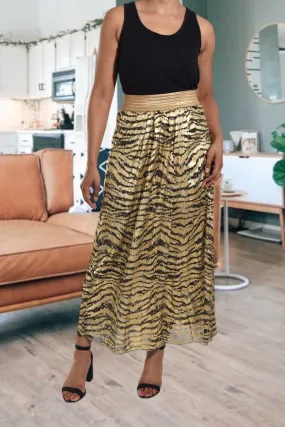 Gold And Black Skirt