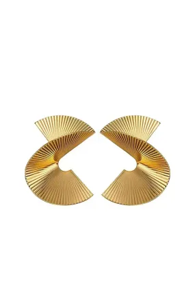 Gold Geometric Exaggerated Statement Earrings