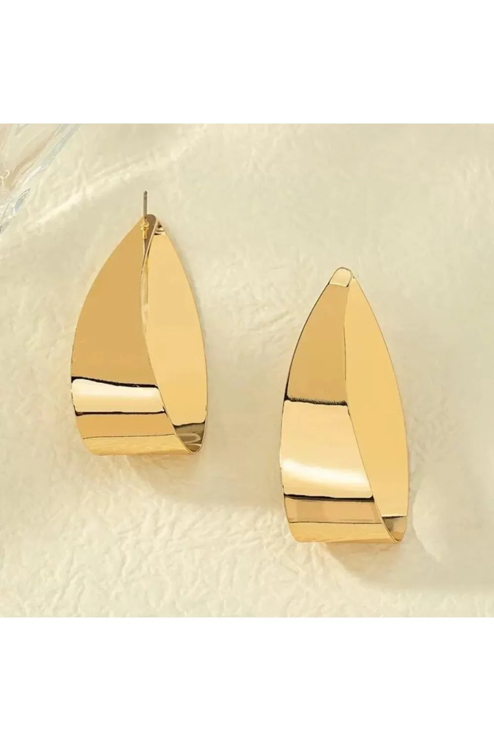 Gold Plated Tear Drop Stud Earring