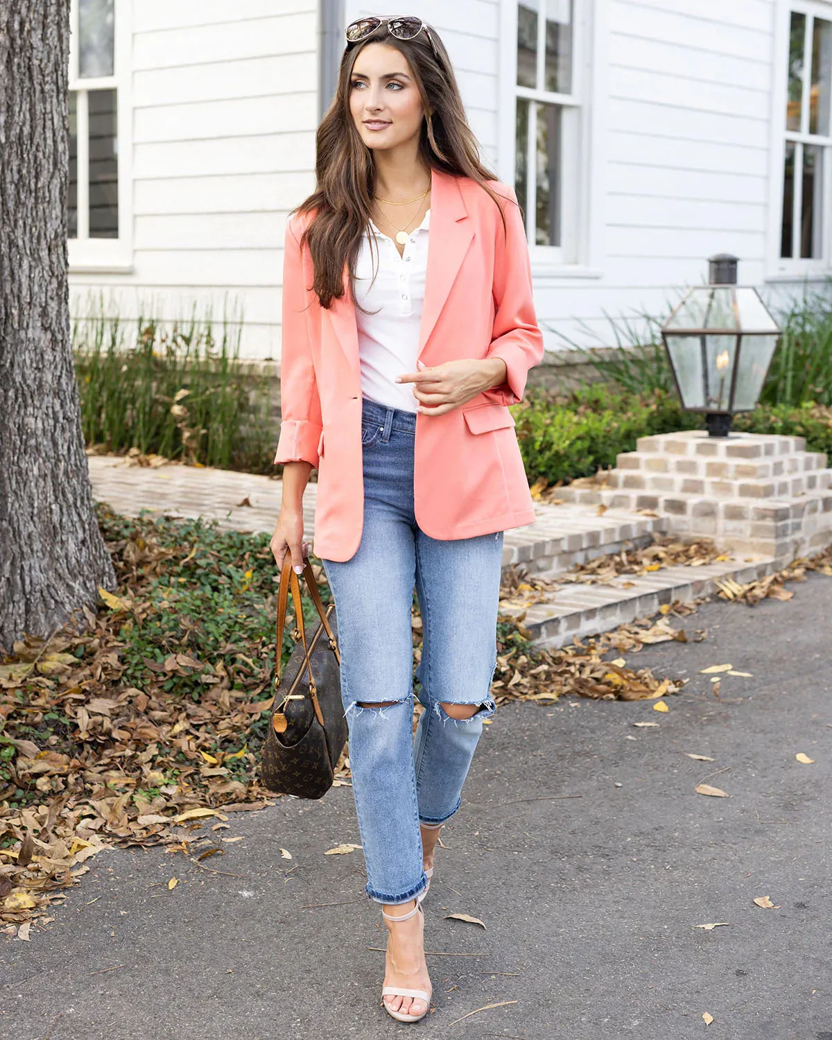 Grace & Lace Statement Blazer - Melon