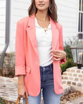 Grace & Lace Statement Blazer - Melon