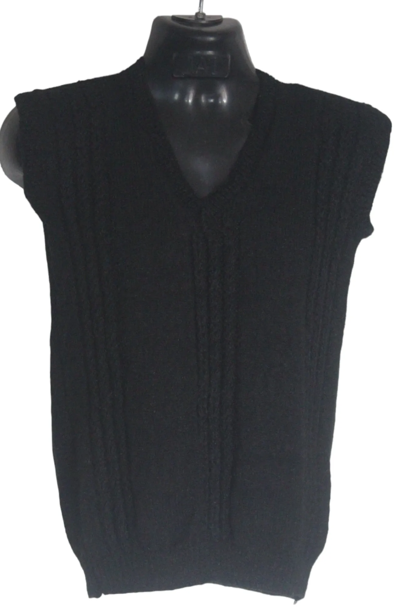 Graceful Look With Black Woollen Graminarts Half Pullover Vest For Men