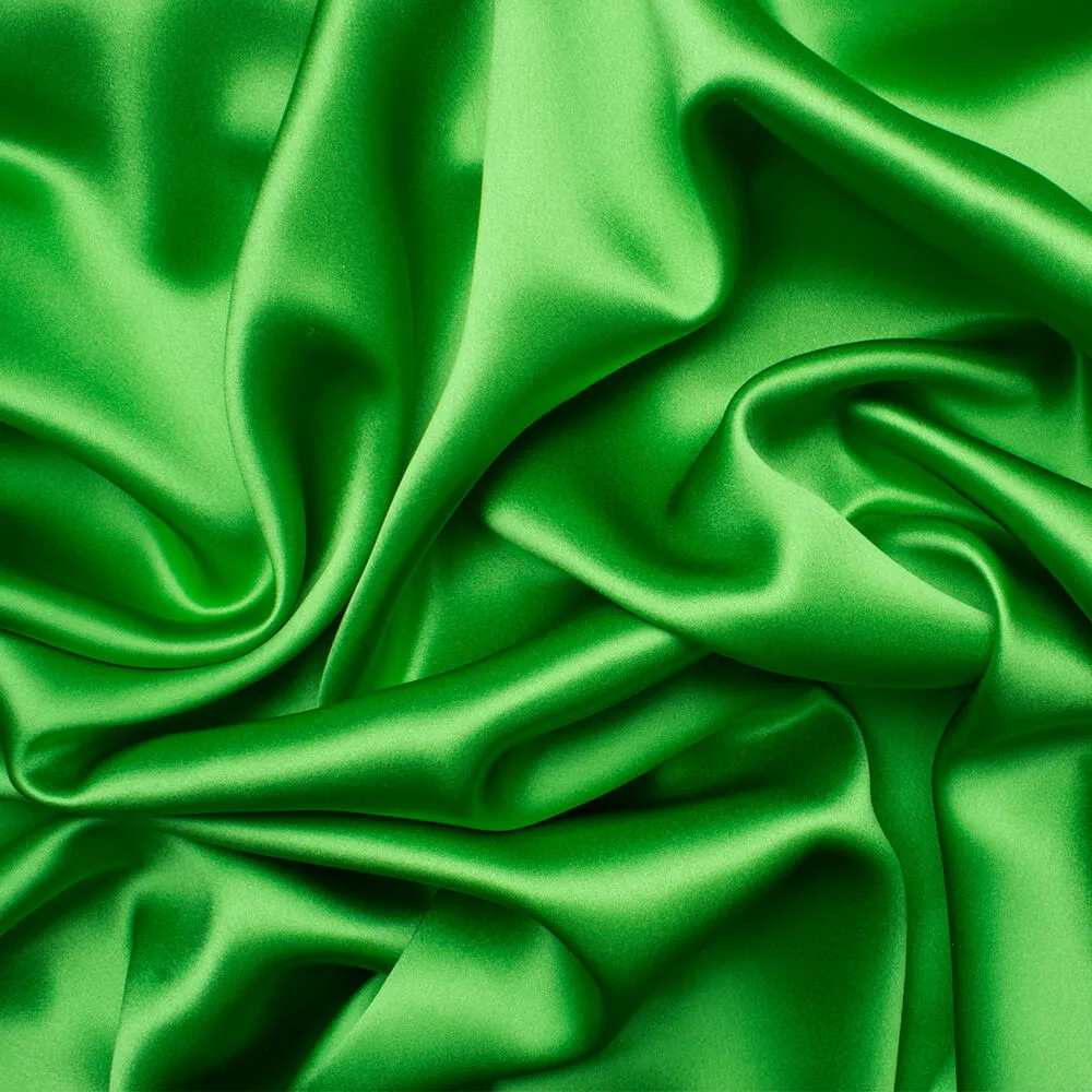 Grass Green Silk Satin