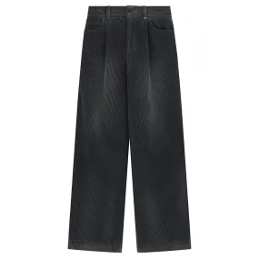 Grey Mens Dyed Logo Corduroy Pants