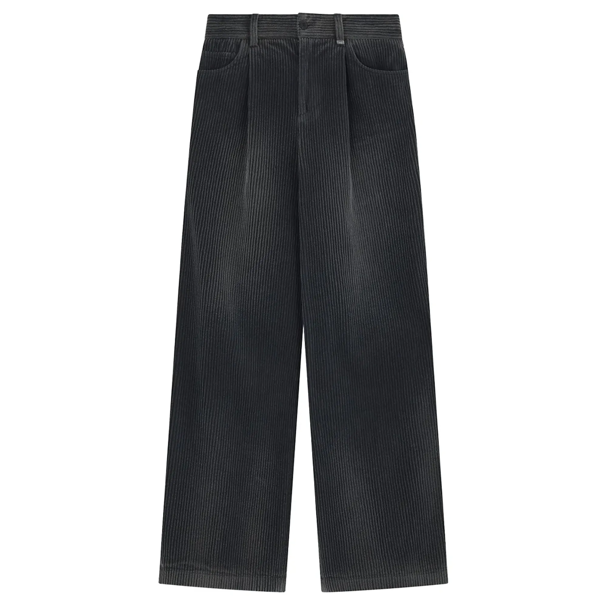 Grey Mens Dyed Logo Corduroy Pants