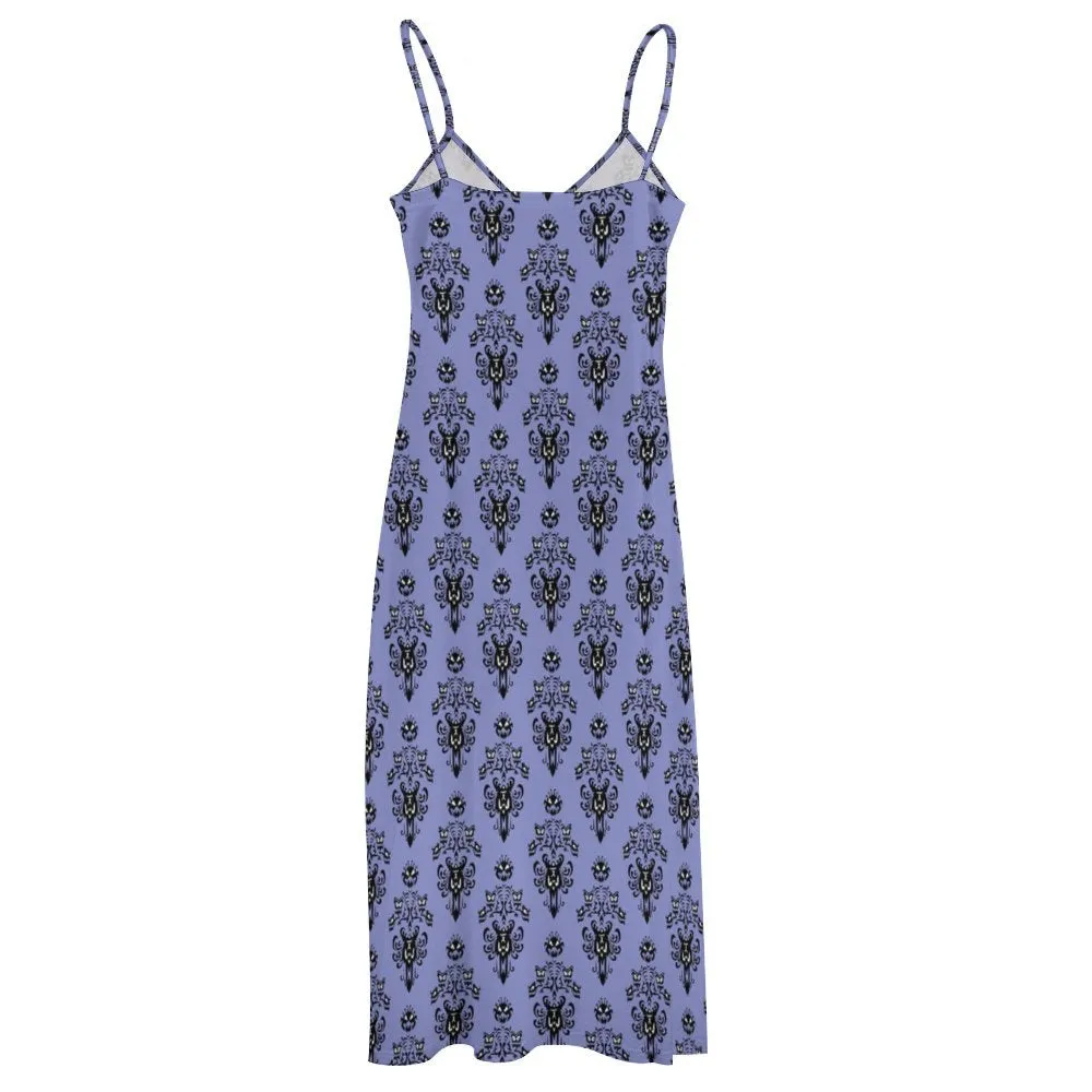 Haunted Mansion Wallpaper Women's Summer Slip Long Dress