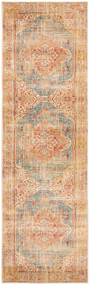 Helena Traditional Faded Coloured Blue Modern Rug-200X290CM