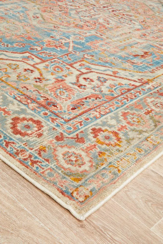 Helena Traditional Faded Coloured Blue Modern Rug-200X290CM