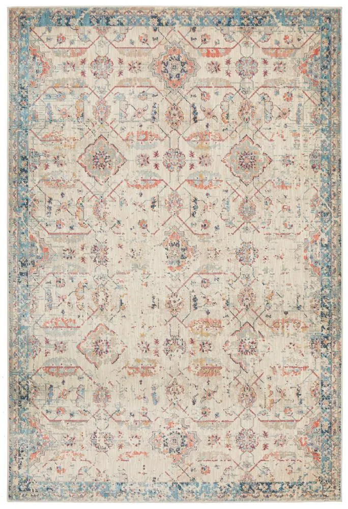 Helena Traditional Floral Faded Bone Modern Rug