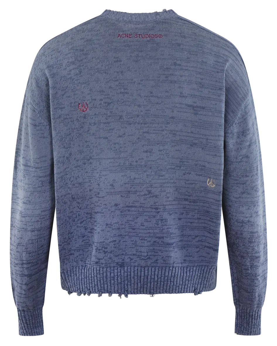 Heren Knitted Crewneck Jumper Blauw