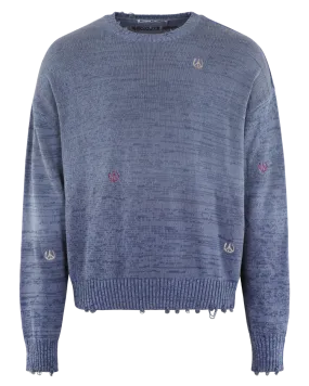 Heren Knitted Crewneck Jumper Blauw