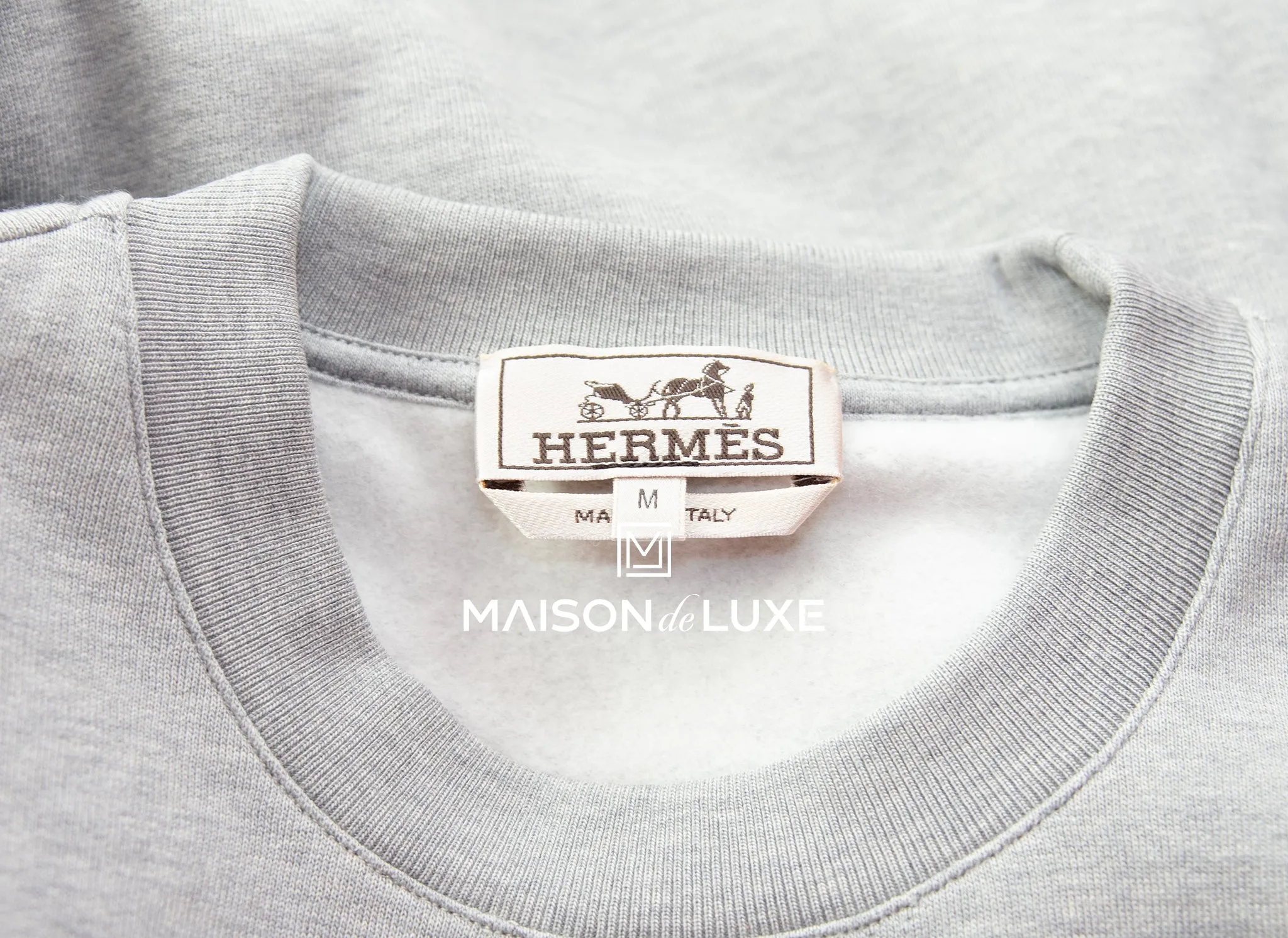 Hermes Gris Clair Super H Crewneck Sweater M