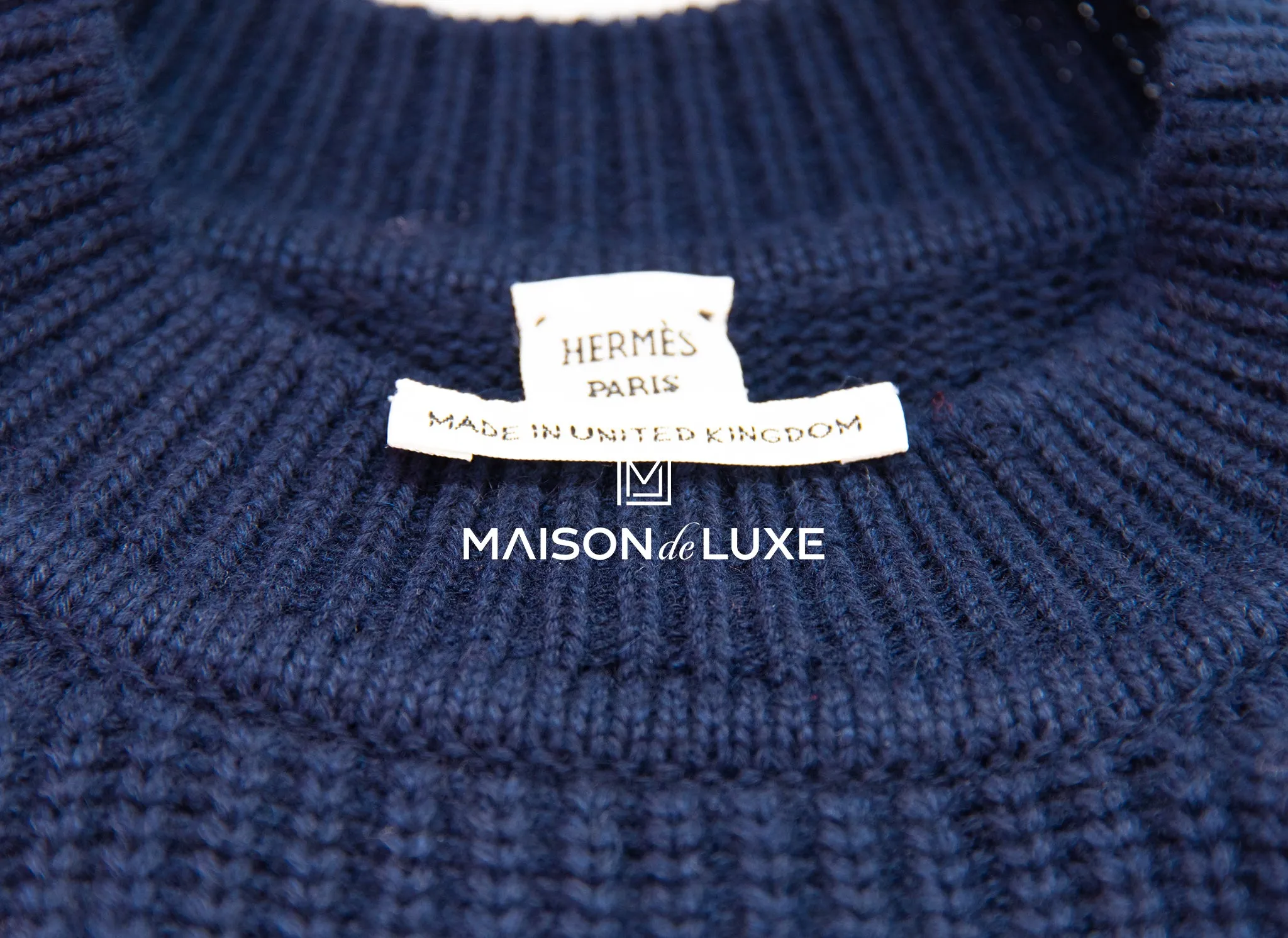 Hermes Scottish Cashmere Blue Navy Oversized Sweater 34