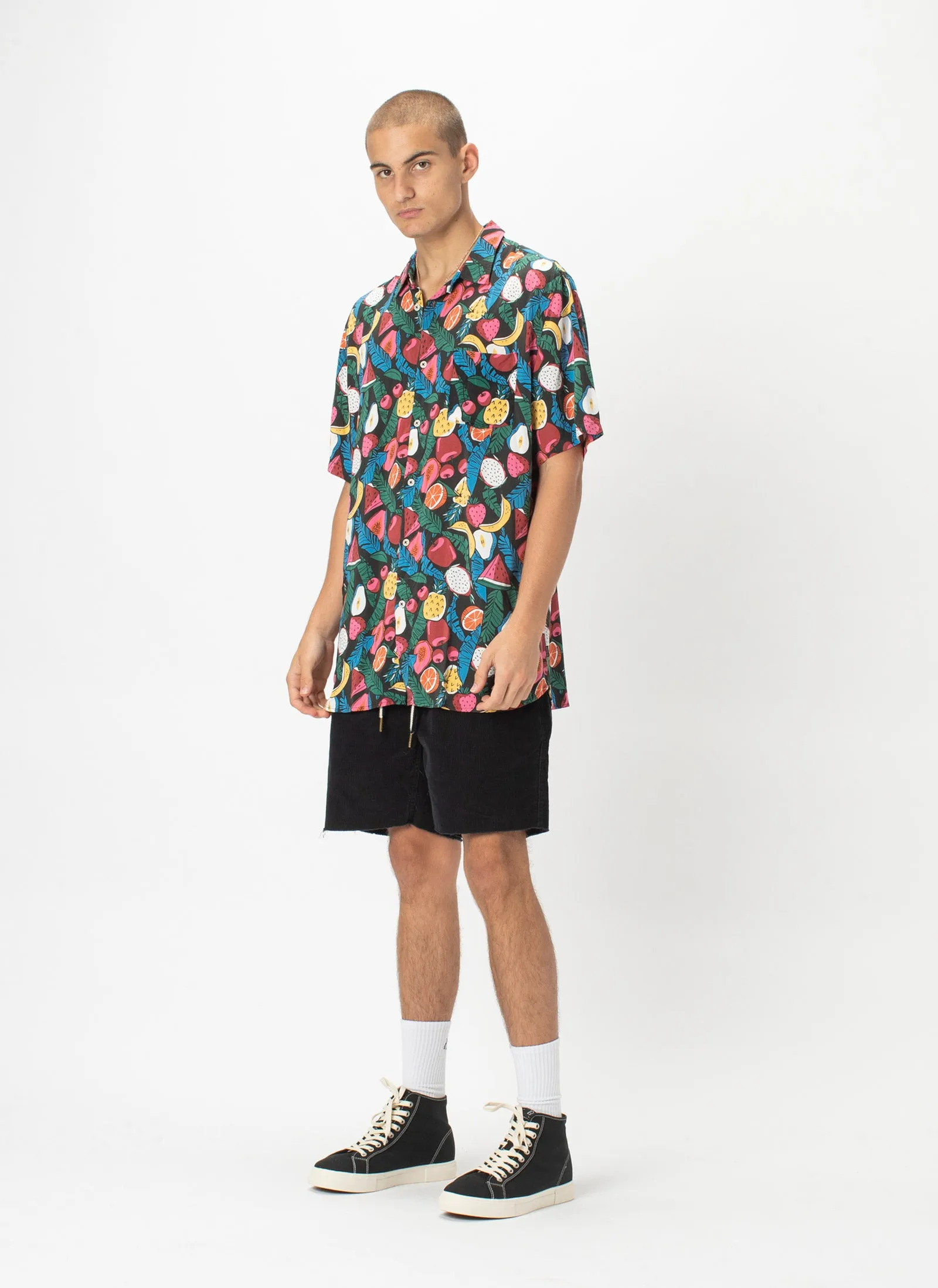 Holiday Short-Sleeve Shirt Black Fruits - Sale