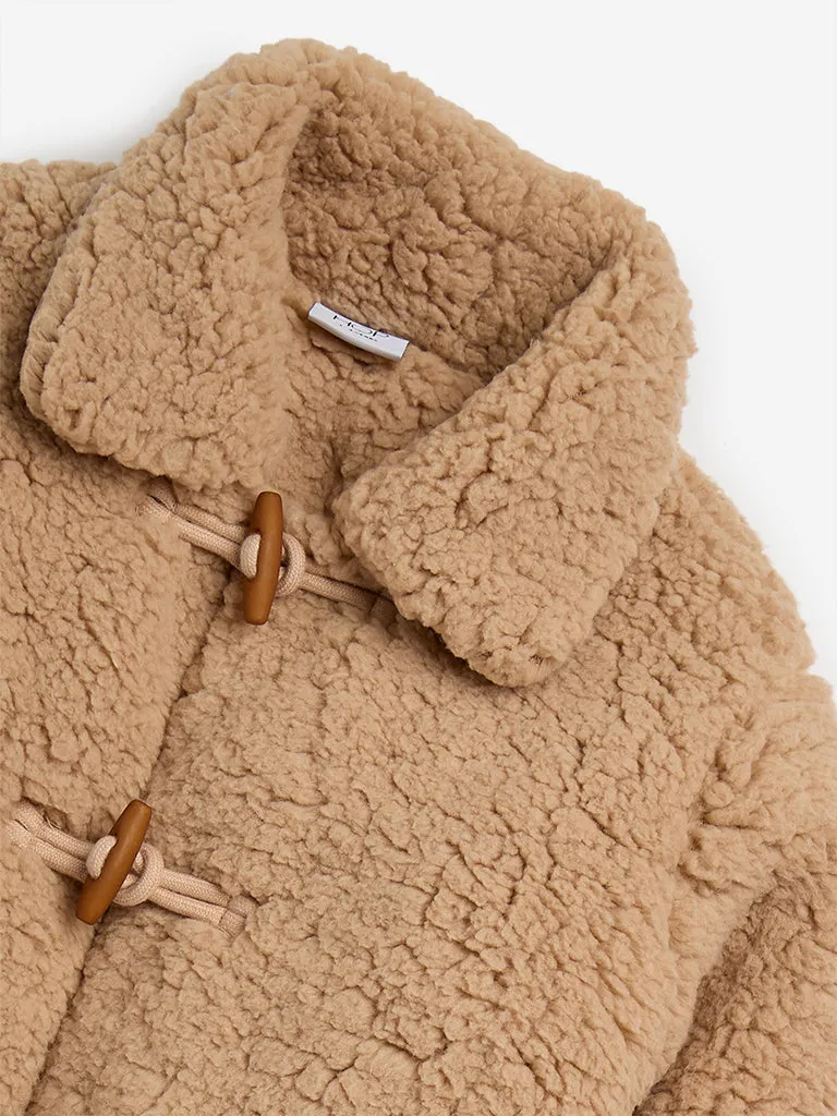 HOP Kids Beige Faux-Fur Jacket