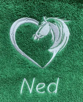 Horse Heart Embroidered Personalised Hoodie