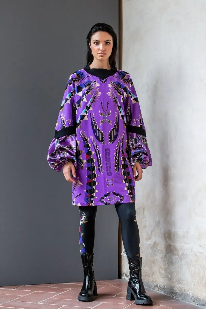 Imperial Violet Puff Dress