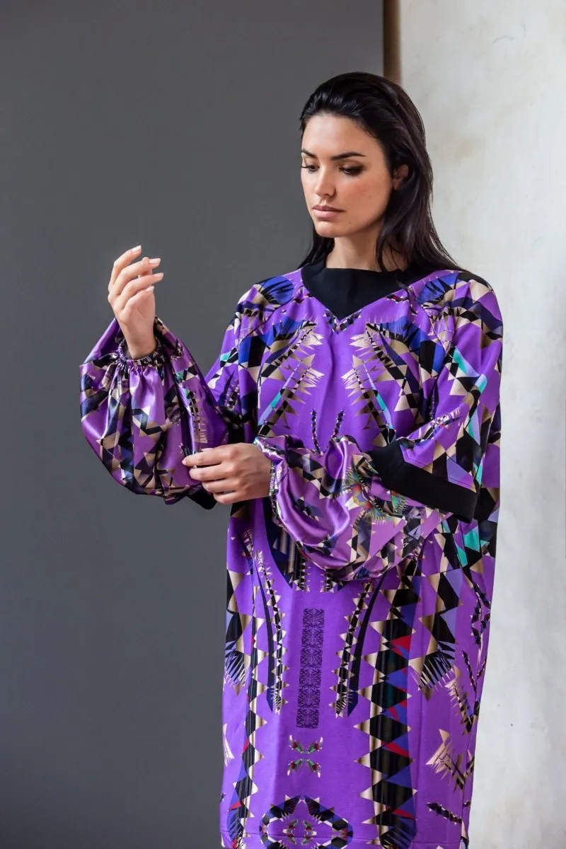 Imperial Violet Puff Dress