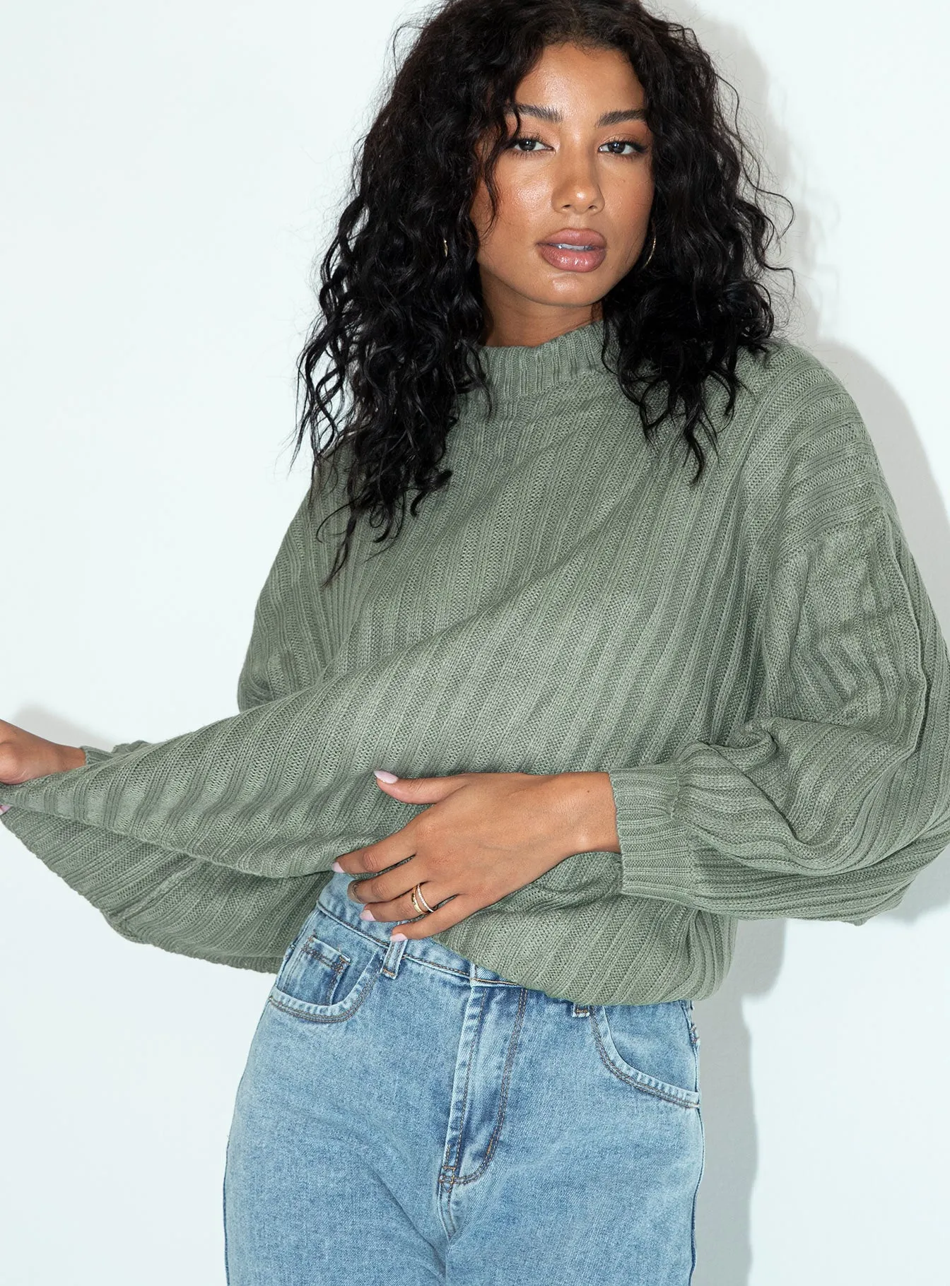 Innerbloom Oversized Sweater Dark Green