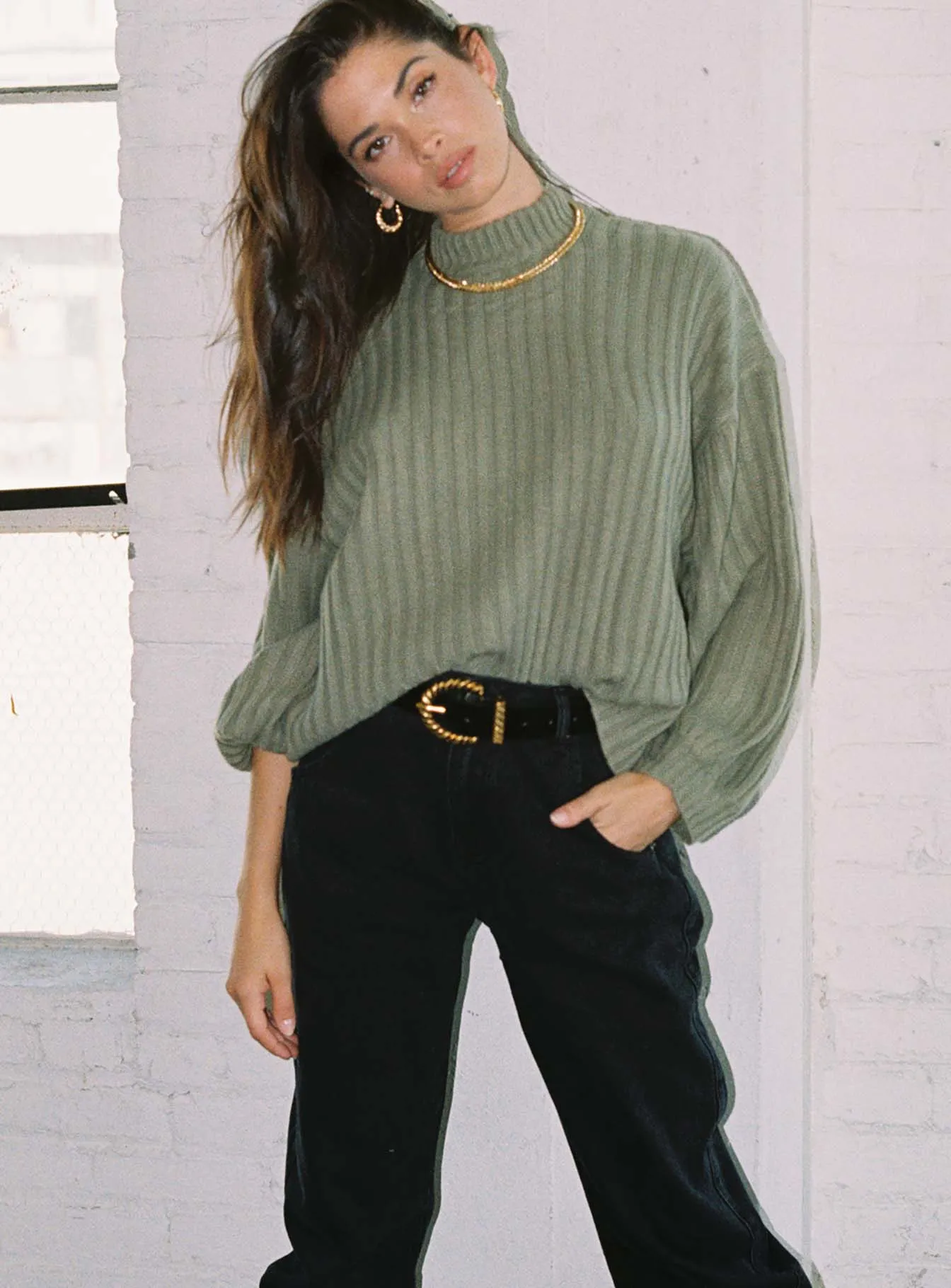 Innerbloom Oversized Sweater Dark Green