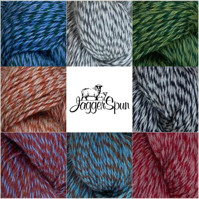 Jagger Spun Ragg 3-Ply Wool Yarn | 3/8 Sport Weight | 1 lb Cone