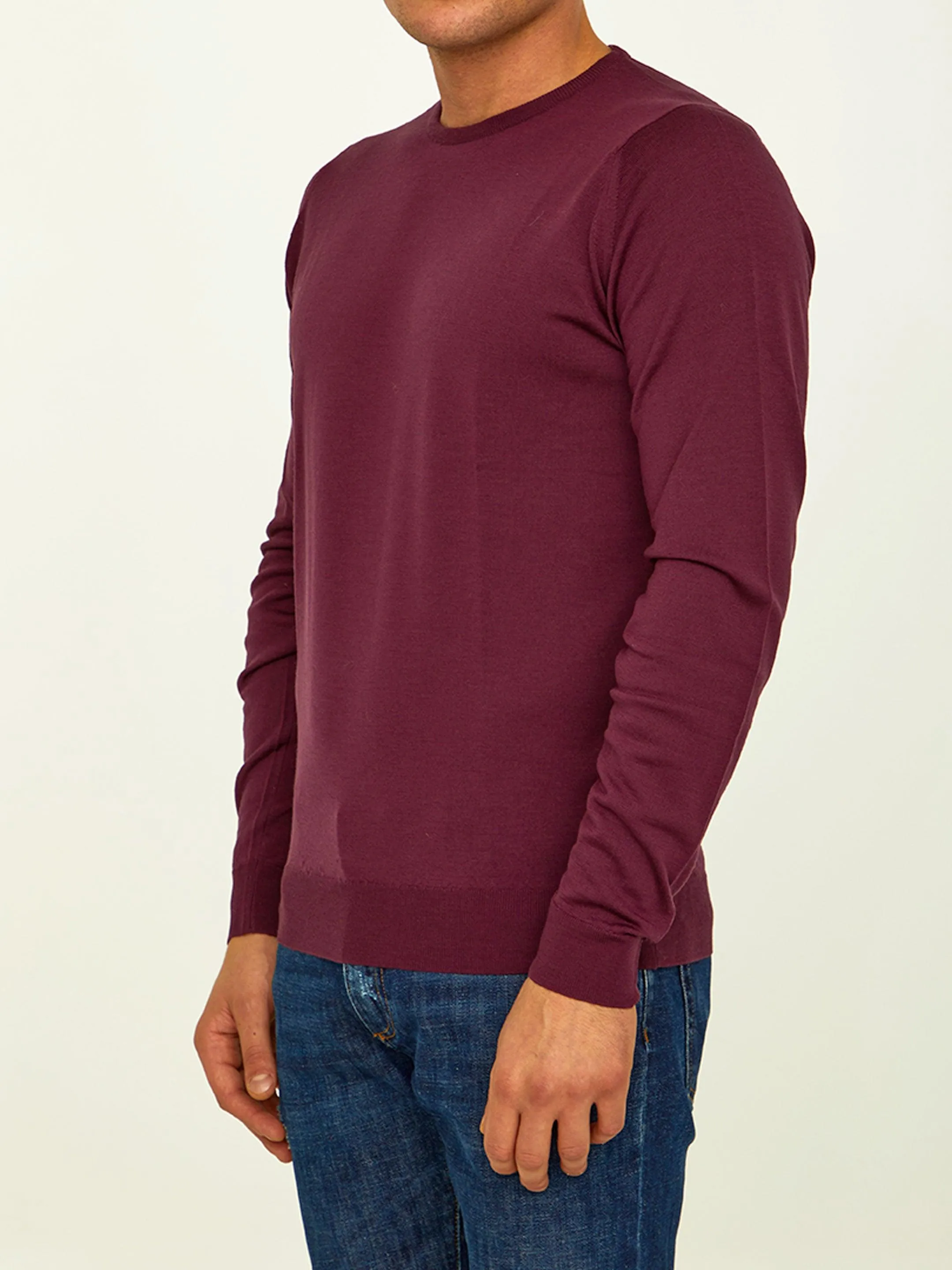 John Smedley Plum-colored Merino Jumper