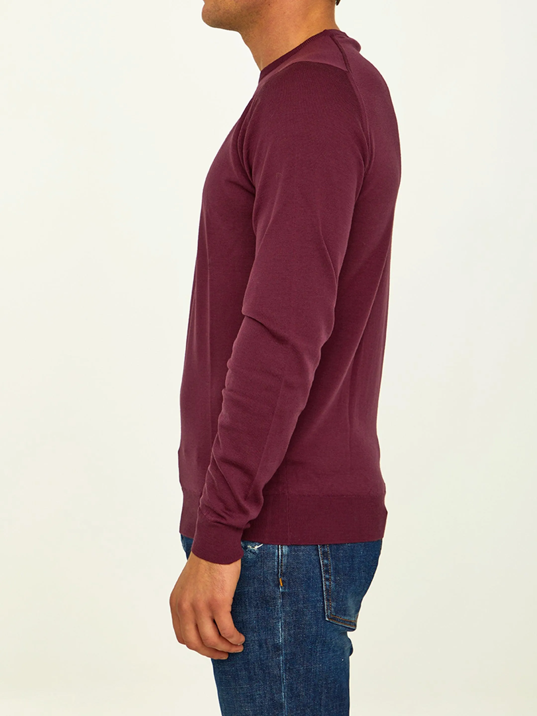 John Smedley Plum-colored Merino Jumper