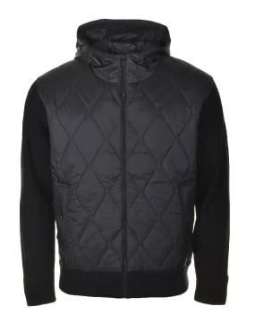 Kaflero Knitted Full Zip Hooded Jumper Black