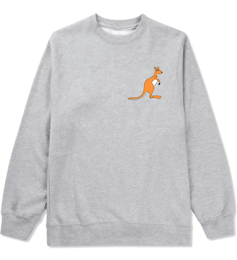 Kangaroo Animal Chest Mens Crewneck Sweatshirt