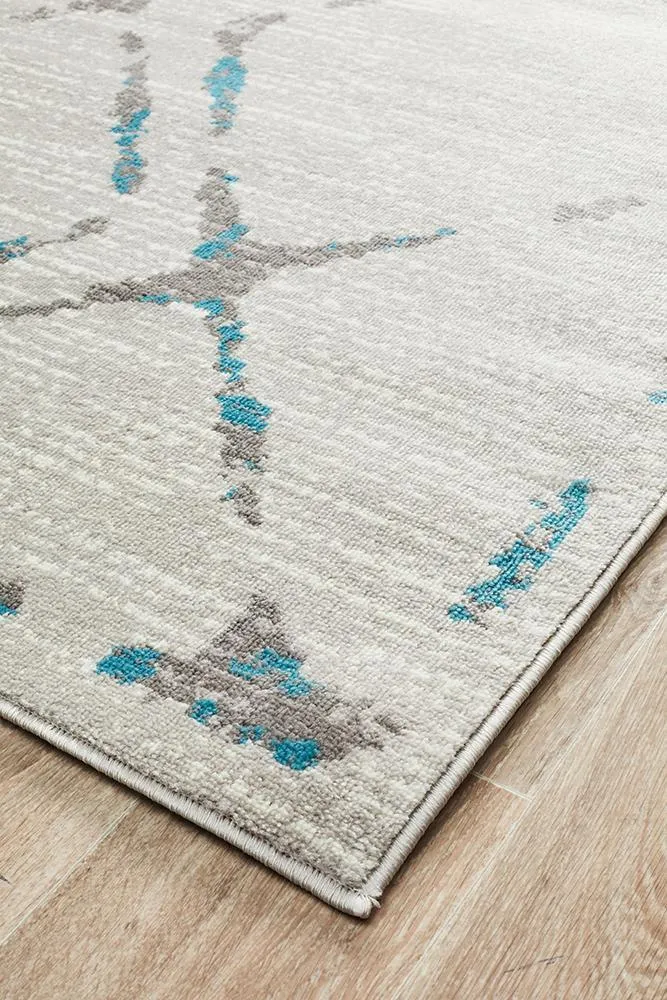 Kendall Contemporary Diamond Rug Grey Blue