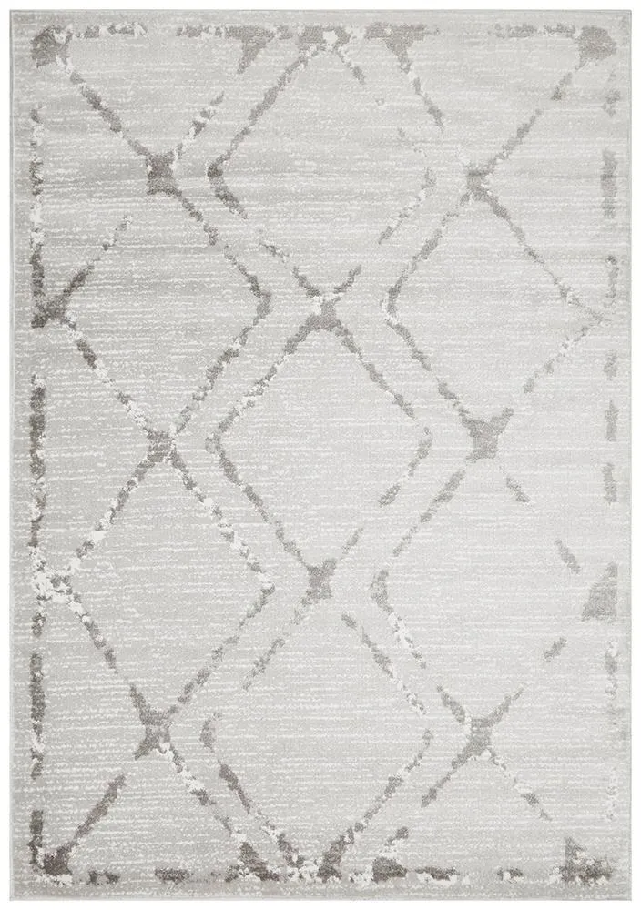 Kendall Contemporary Diamond Rug Silver Grey