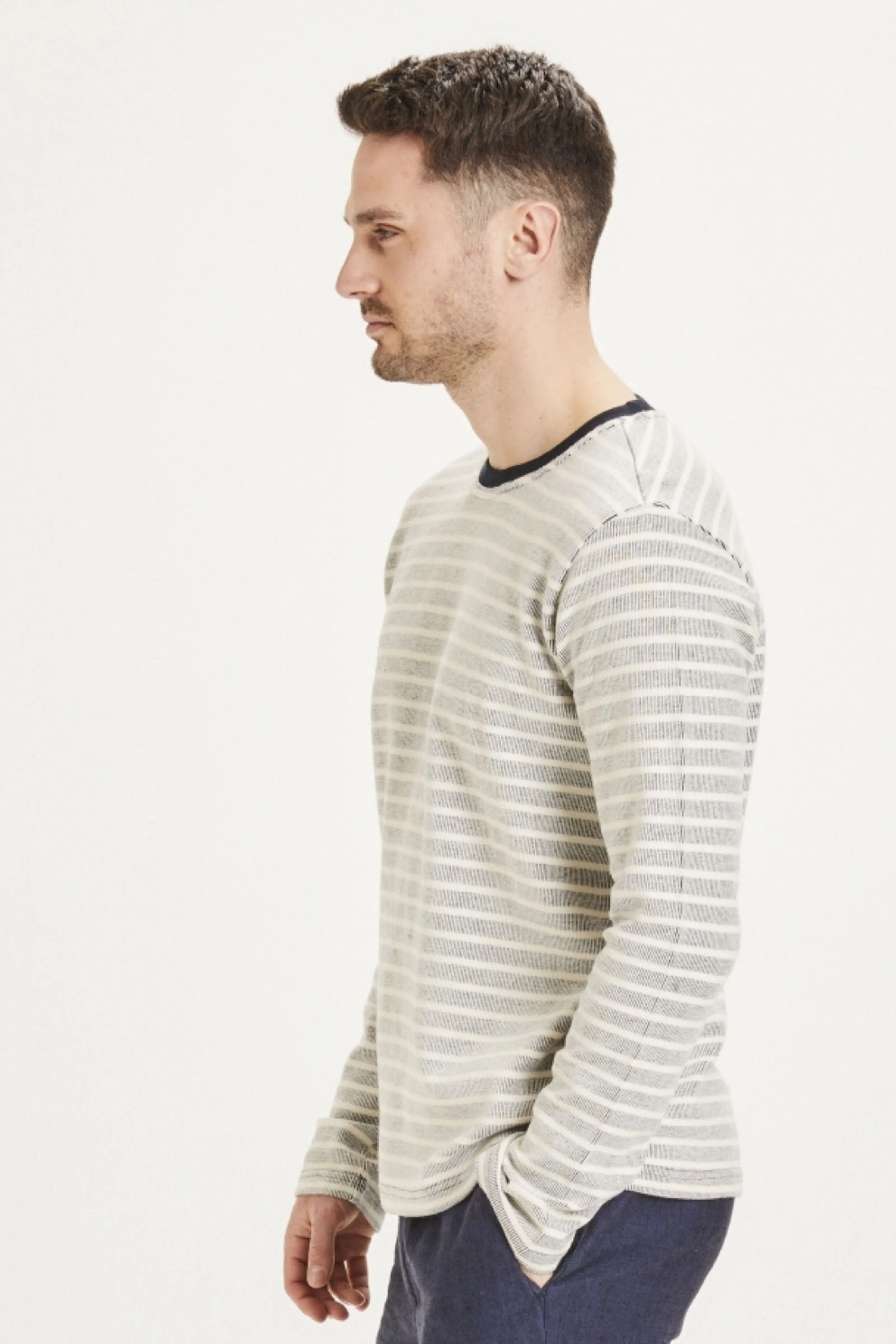 Knowledge Cotton Locust Striped Long Sleeve Top - GOTS Vegan