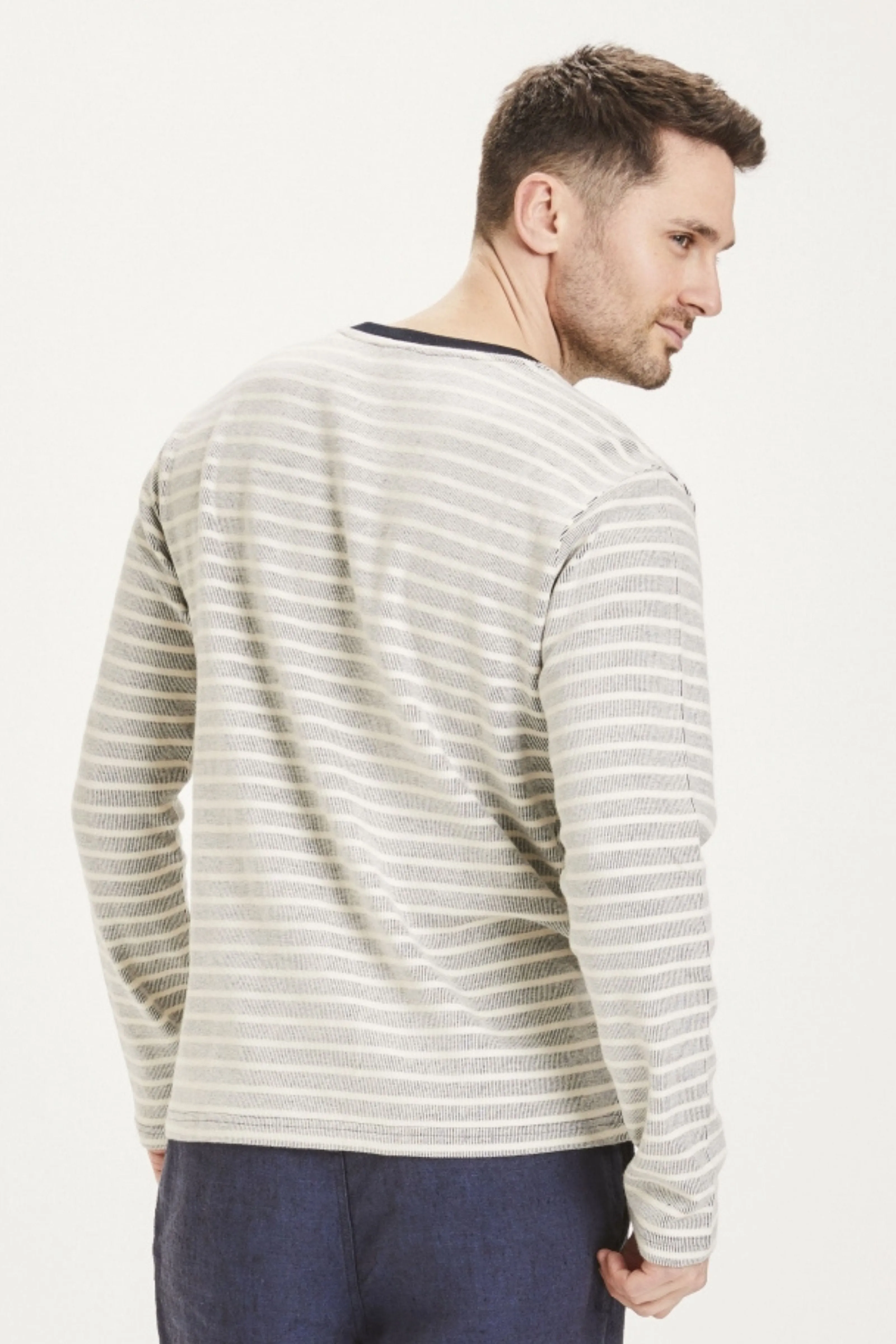 Knowledge Cotton Locust Striped Long Sleeve Top - GOTS Vegan