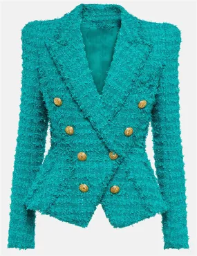 Ladies Tassel Tweed Blazer and Shorts Set L107