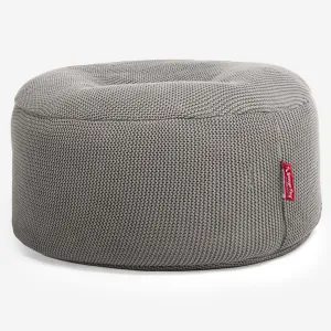 Large Round Pouffe - Ellos Knitted Graphite Grey