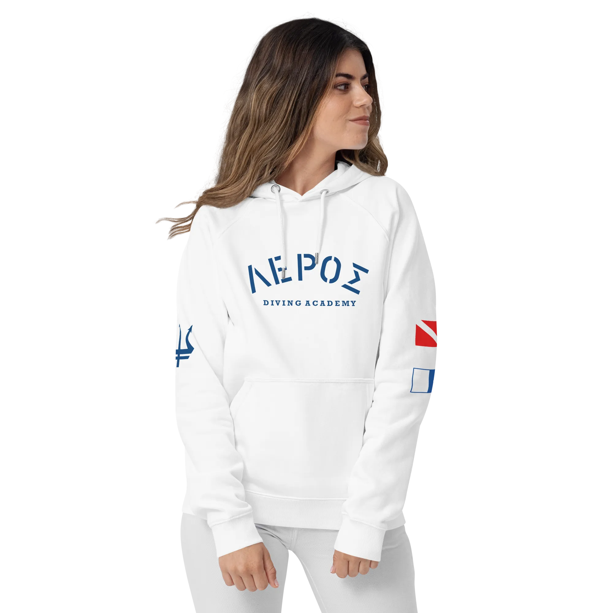 Leros Diving Academy 1991 Diver Down Unisex eco raglan hoodie