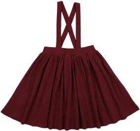 Lil Legs Burgundy Ribbed Suspender Jumper