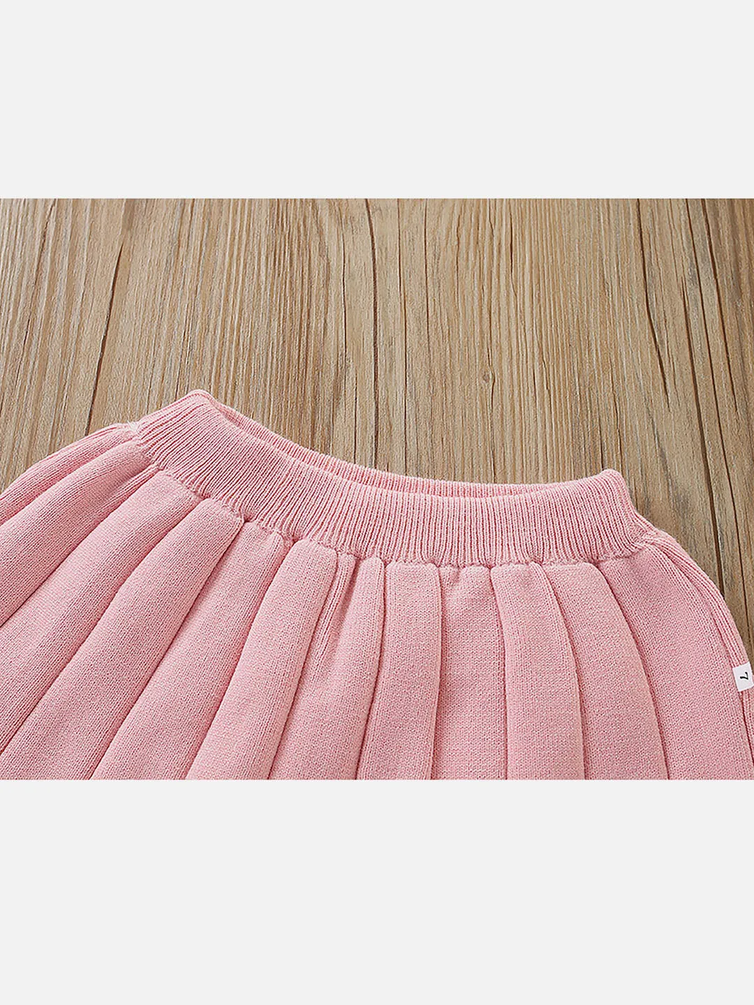 Little Surprise Box Pink Mini Hearts Patterned 2 pcs sweatshirt & Skirt Winterwear set for Girls