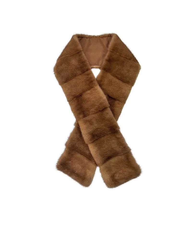 Long Cross Cut Mink Scarf