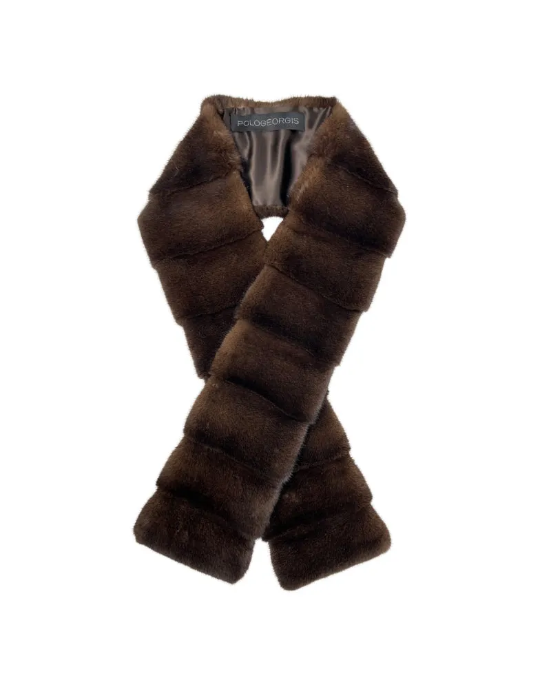 Long Cross Cut Mink Scarf