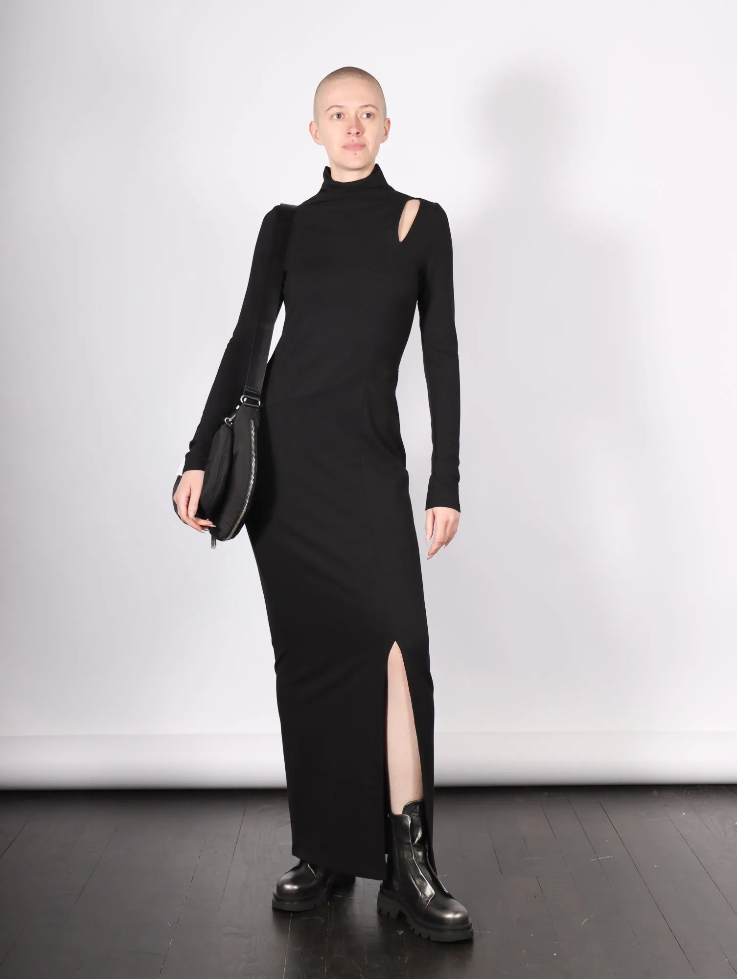 Lorimer Sweatshirt Dress in Black by Marcella