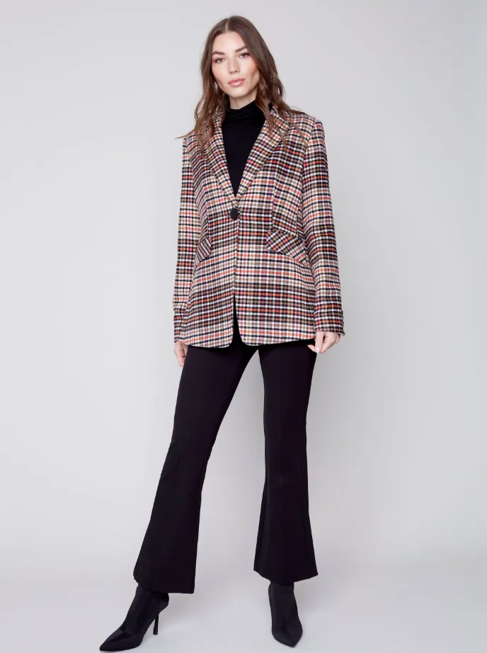 Luxurious Plaid Blazer