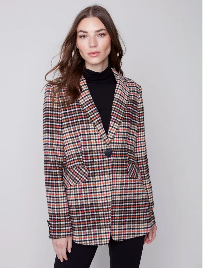 Luxurious Plaid Blazer